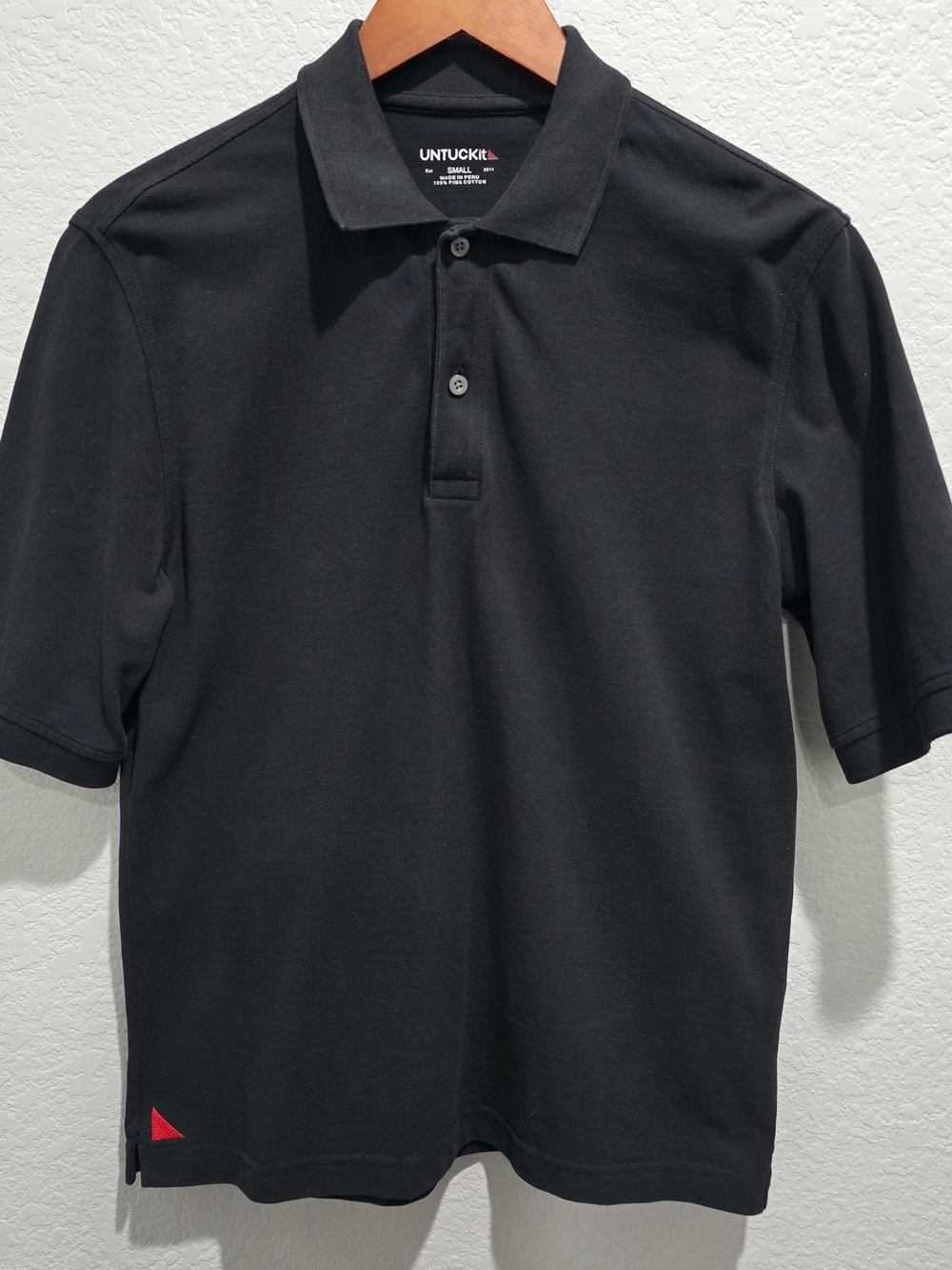 UNTUCKit Cotton Polo Shirt Men's Small Black Classic Preppy Golf Business Casual
